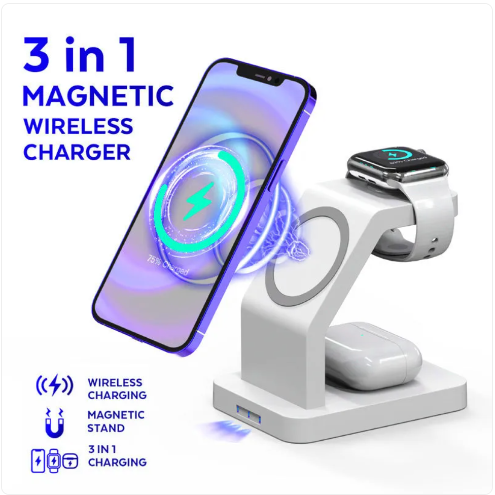 Magnetická nabíjecí stanice 3 v 1